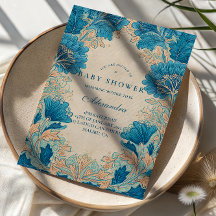 Vintage Blue Botanical Baby Shower