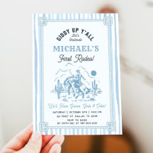 Vintage Blue Cowboy 1. Geburtstagsfeier