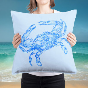 Vintage  blue  crab   kissen