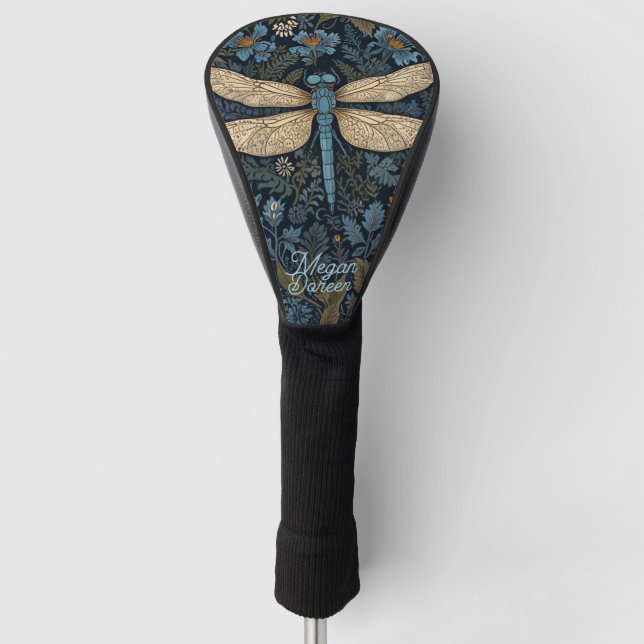 Vintage blue Dragonfly Golf Headcover (Vorderseite)