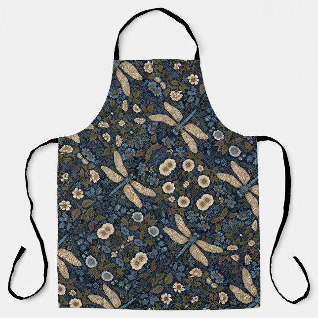 Vintage blue Dragonfly Schürze (Vorderseite)