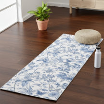 Vintage Blue Floral Toile Elegant