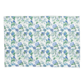 Vintage Blue Flowers Pillow Case Kissenbezug