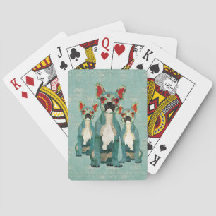 Vintage Blue French Bulldogs Card Deck Spielkarten