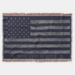 Vintage Blue Grunge amerikanische Flagge mit abgen Decke