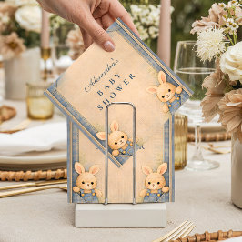 Vintage Blue Jeans Bunny Nursery Baby Shower Serviette