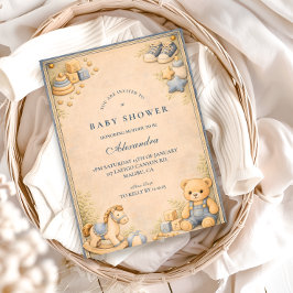 Vintage Blue Jeans Classic Baby Shower Einladung