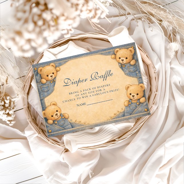 Vintage Blue Jeans Teddy Diapper Raffle Begleitkarte (Von Creator hochgeladen)