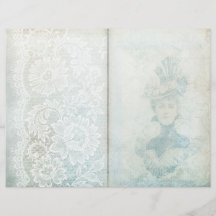 Vintage Blue Lace Journal-Seite