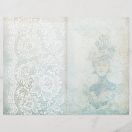 Vintage Blue Lace Journal-Seite