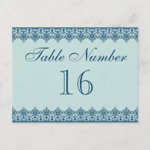 Vintage Blue Lace Tischnummer Cards