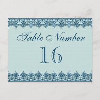 Vintage Blue Lace Tischnummer Cards