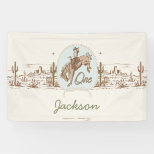Vintage Blue Little Buckaroo Rodeo 1. Geburtstag Banner