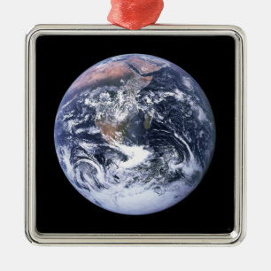 Vintage-Blue-Marble-Erdbild Ornament Aus Metall