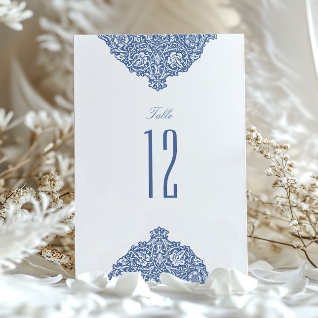 Vintage Blue Morris Tischnummer Cards (Von Creator hochgeladen)