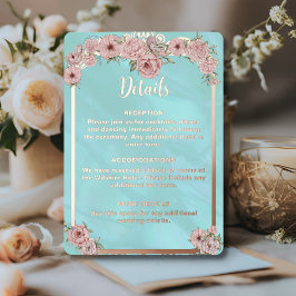Vintage Blue-Peony-Foil-Umschließkarte Folieneinladung