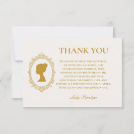 Vintage Blue Regency Cameo Bridal Shower Dankeskarte