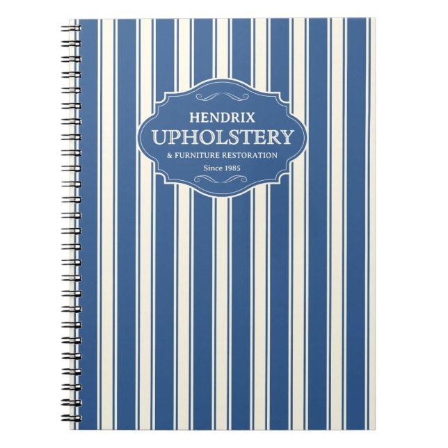 Vintage Blue Stripes-Logo Notizblock (Vorderseite)