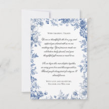 Vintage Blue Toile Floral Wedding