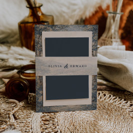 Vintage Blue Toile French Tapestry Elegant Wedding Einladungsbanderole