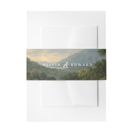 Vintage Blue Toile French Tapestry Elegant Wedding Einladungsbanderole