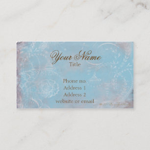 Vintage Blue Toile & Script Visitenkarten Visitenkarte