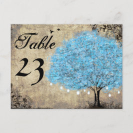 Vintage Blue Tree Tischnummern