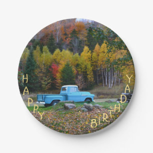 Vintage Blue Truck Alles Gute zum Geburtstag Pappteller