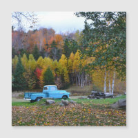 Vintage Blue Truck Magnetkarte