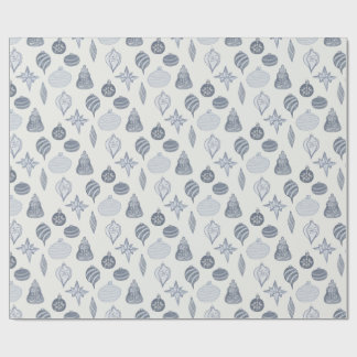 Vintage Blue + White Ornament Geschenkpapier
