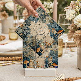 Vintage Blue Woodland Bunny Baby Shower Serviette