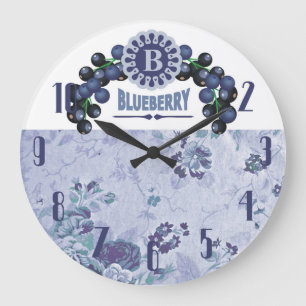 Vintage Blueberries Frucht-Kitchen-Clock Große Wanduhr