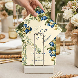 Vintage Blueberry Botanical Baby Shower Serviette