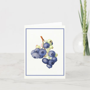 Vintage Blueberry Watercolor Botanische Note Card Dankeskarte