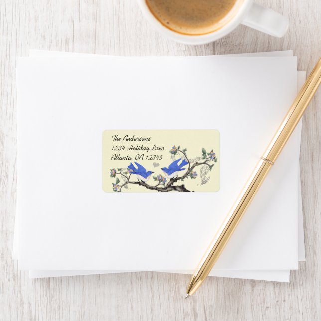 Vintage Bluebird-Labels Felt #2 Adressaufkleber (Insitu)