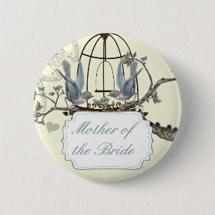 Vintage Bluebird Love Birds Hochzeiten Abzeichen Button