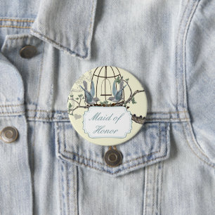 Vintage Bluebird Love Birds Hochzeiten Abzeichen Button