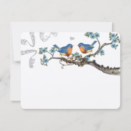 Vintage Bluebirds blühende Branchensehen RSVP Karte