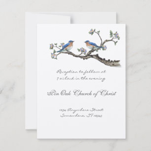 Vintage Bluebirds Hochzeitskarte Einladung