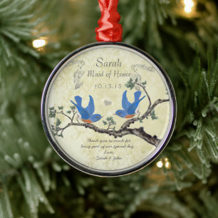 Vintage Bluebirds Trauzeugin Ornamente