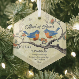 Vintage Bluebirds Trauzeugin Ornamente