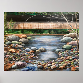 Vintage Blues und Erdkunde AkrylLANDSCAPE Poster