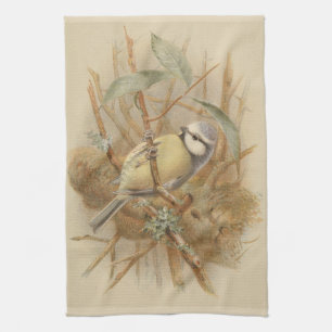 Vintage Bluetit-Illustration Geschirrtuch