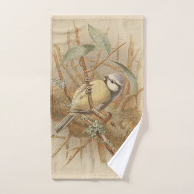 Vintage Bluetit-Illustration Handtuch (Handtuch)