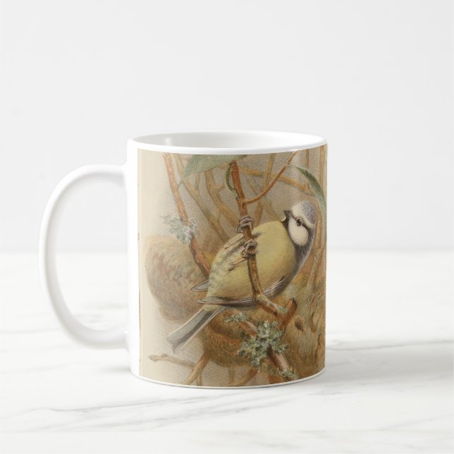 Vintage Bluetit-Illustration Kaffeetasse (Links)