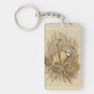 Vintage Bluetit-Illustration Schlüsselanhänger