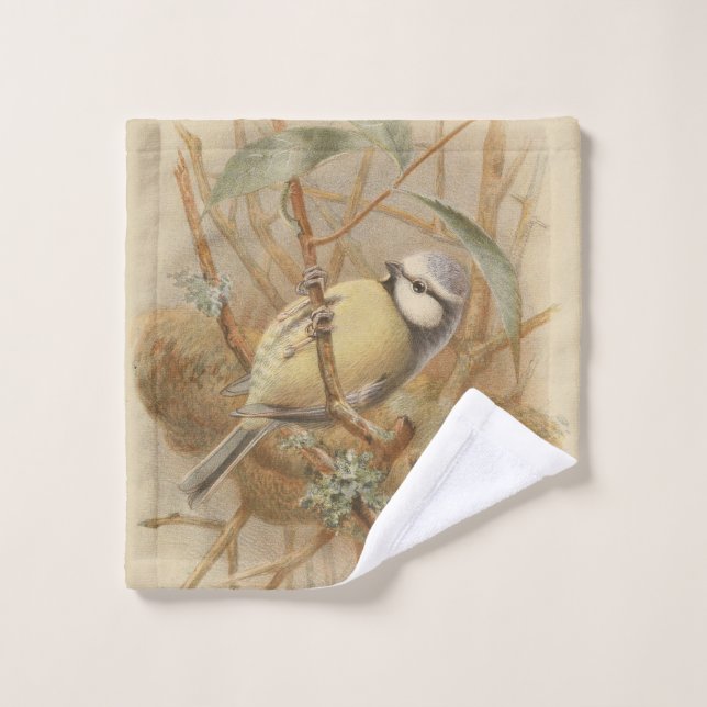 Vintage Bluetit-Illustration Waschlappen (Waschlappen)