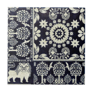 Vintage blühende Blume Stoffkunst Fliese