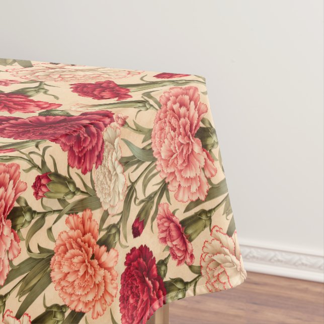 Vintage blühende Nelkenkunst Tischdecke (Beispiel)