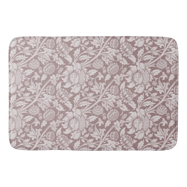 Vintage blühende staubige Rose pink Badematte (Vorderseite)